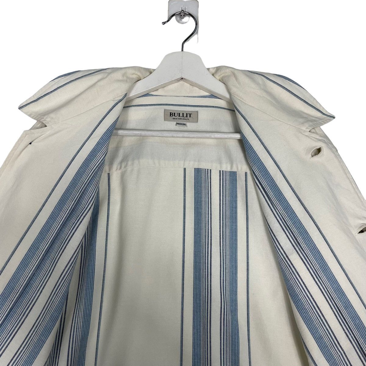 Issey Miyake × Japanese Brand × Vintage 💥80s BULLIT JAPAN BUTTON STRIPE CHORE JACKET Size US M / EU 48-50 / 2 - 11 Thumbnail