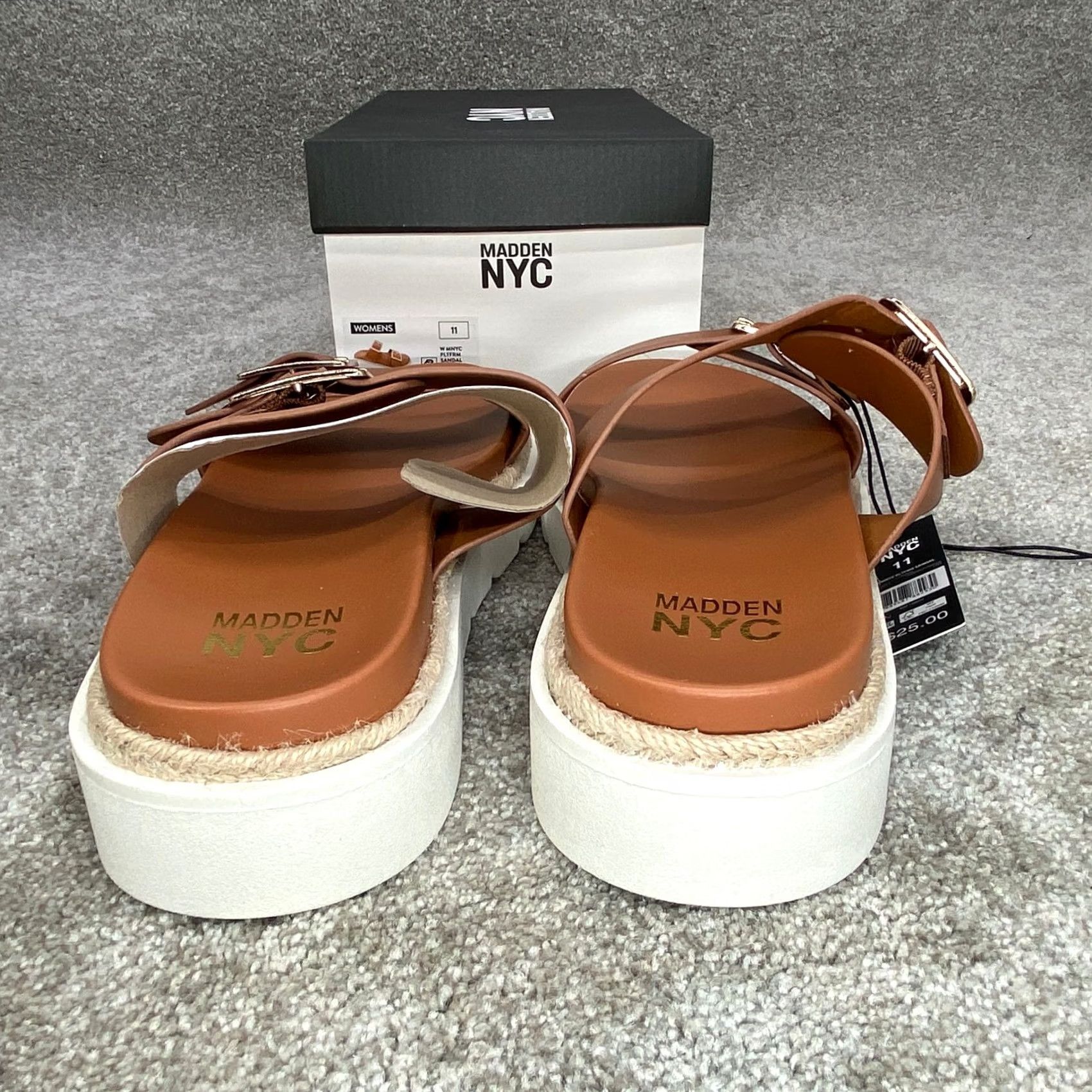 Steve Madden Steve Madden NYC Women’s Platform Sandals Women’s Size 11 Tan Raffia Buckle Ankle Strap Rubber Outsole Summer Casual Size US 11 / IT 41 - 5 Thumbnail