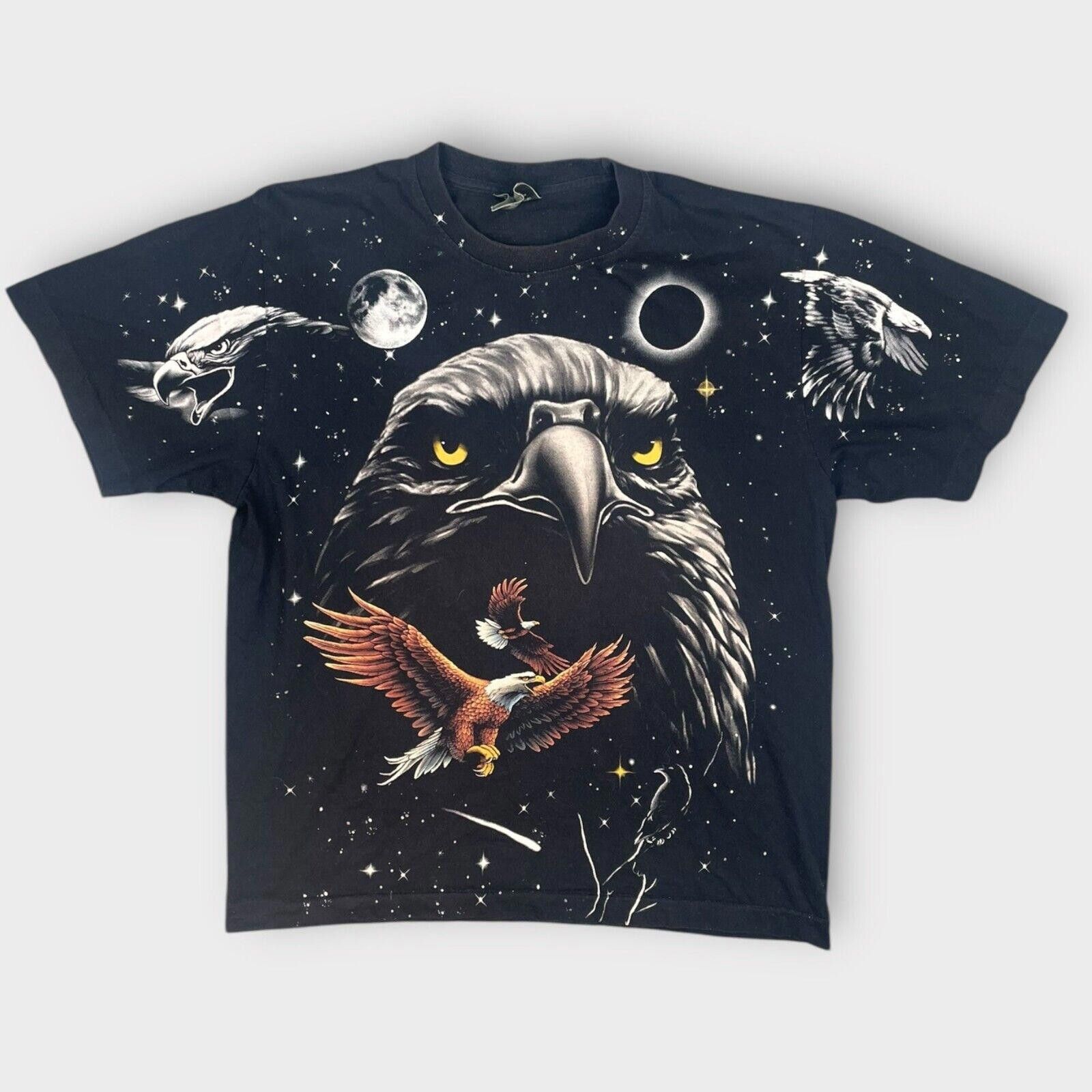 Designer Single Stitch Eagle All Over Print Tee Size L / US 10 / IT 46 - 1 Thumbnail