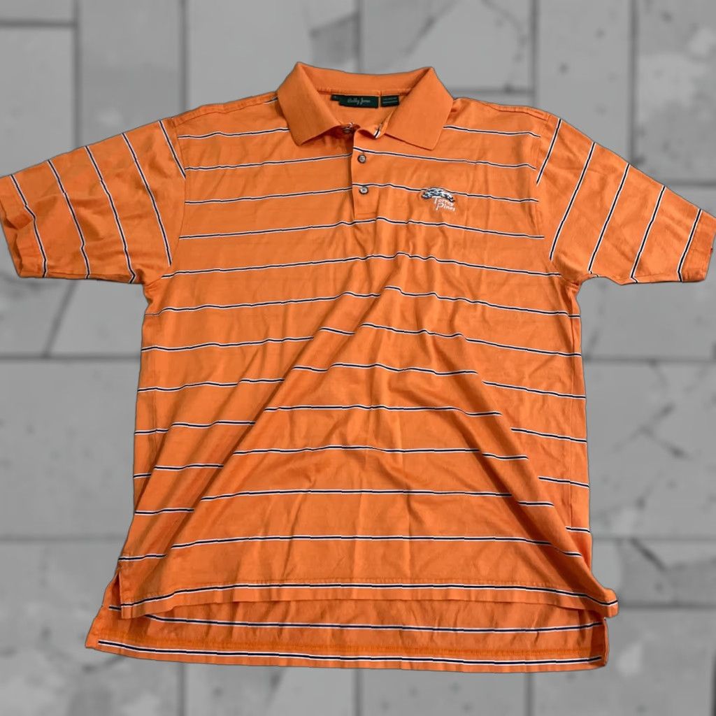 Vintage Bobby Jones Torry Pines Polo Shirt Mens Size L Orange Striped Golf Polo Shirt Size US L / EU 52-54 / 3 - 1 Thumbnail