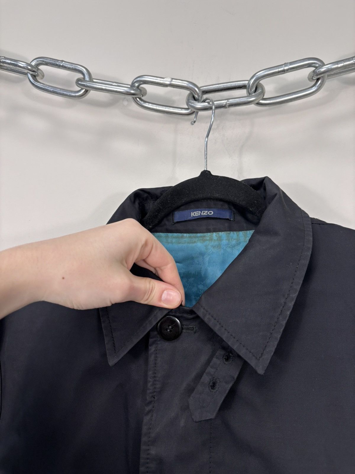 Kenzo Kenzo Homme Men’s Black Cotton Nylon Blend Trench Coat Size US M / EU 48-50 / 2 - 4 Thumbnail