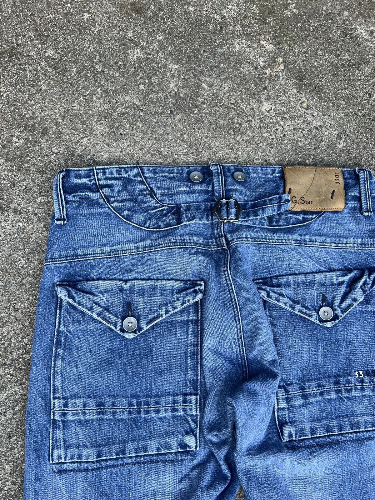 Balmain Vintage G Star Balmain Style Buckle Back Denim Jeans Size US 32 / EU 48 - 8 Thumbnail