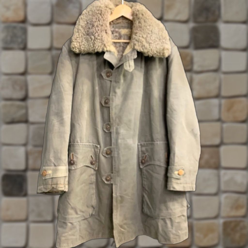 Vintage VINTAGE Swedish Army M1909 40s Sheepskin Coat Gray Khaki XL Mens Coat Military Jacket Size US XL / EU 56 / 4 - 1 Thumbnail