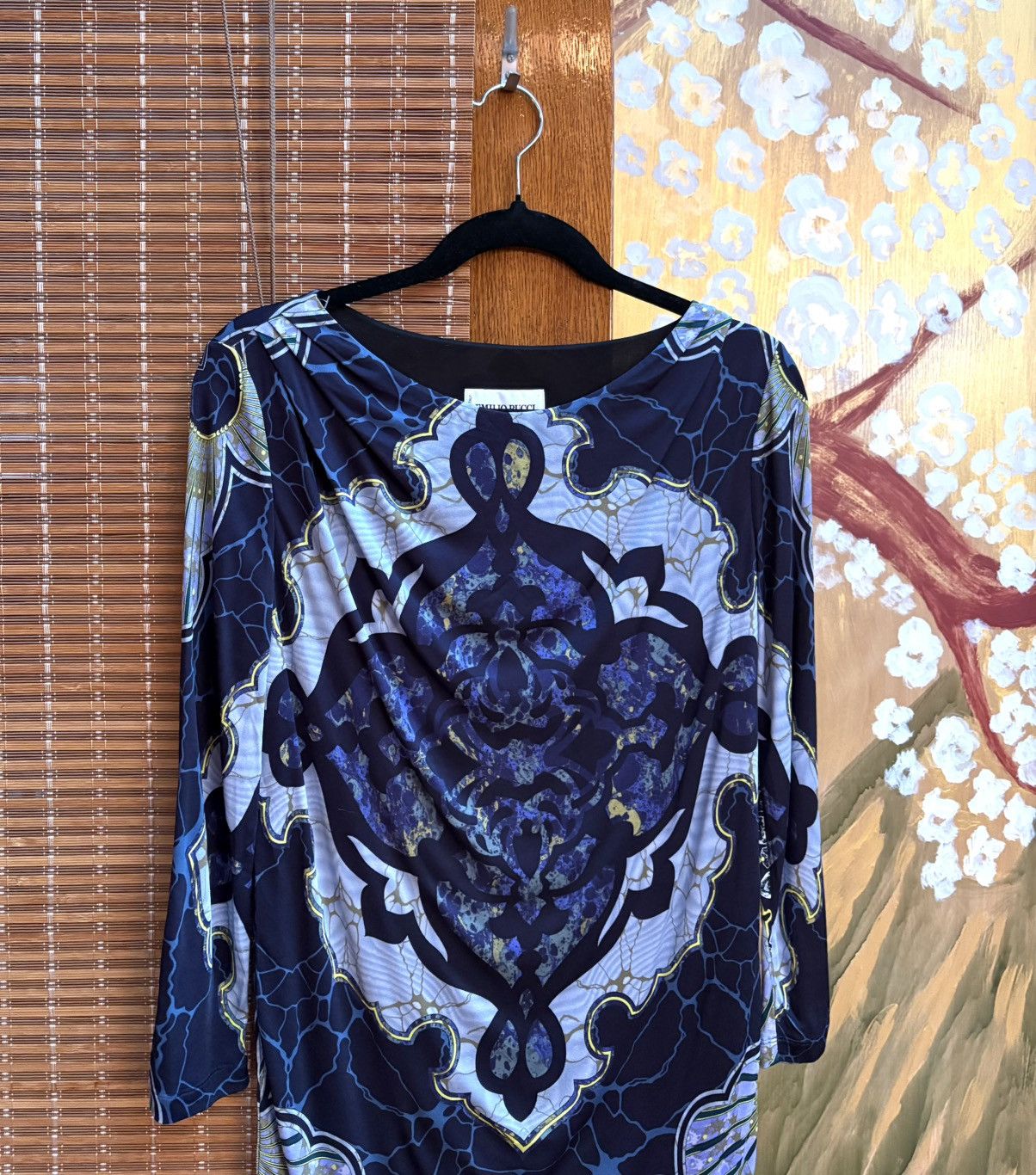 Emilio Pucci Emilio Pucci Abstract Printed Stretch Top Long Sleeve Size S / US 4 / IT 40 - 3 Thumbnail