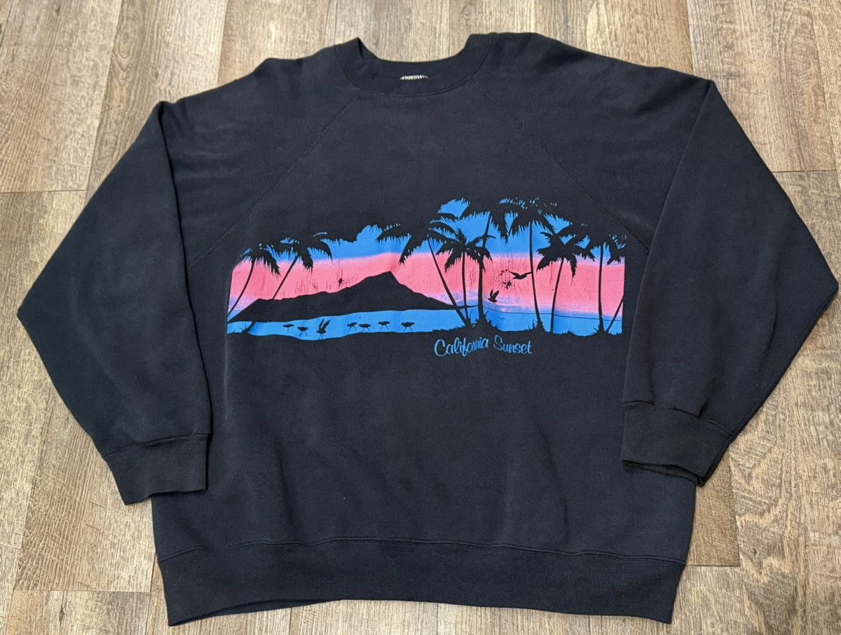 Tultex Vintage California Sunset Scenic Crewneck Sweater size XL Size US XL / EU 56 / 4 - 1 Thumbnail