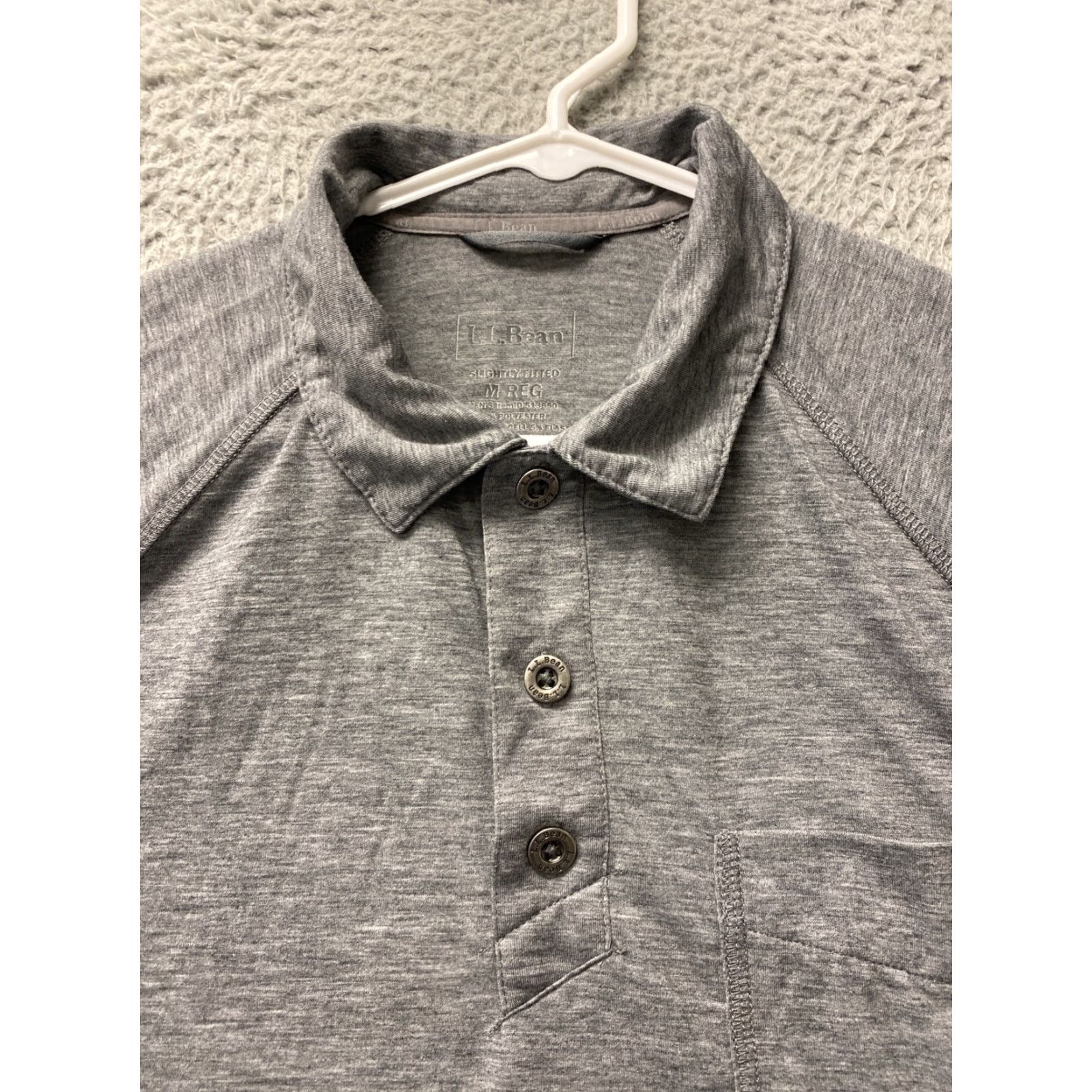 Vintage LL BEAN Gray Polo Shirt Adult Medium Soft Short Sleeve Regular Fit Mens Size US M / EU 48-50 / 2 - 3 Thumbnail