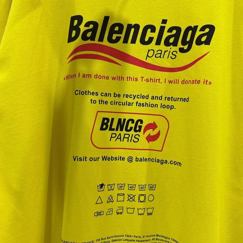 Balenciaga Balenciaga Yellow environmental protection short sleeve Size US XXS / EU 40 - 4 Thumbnail