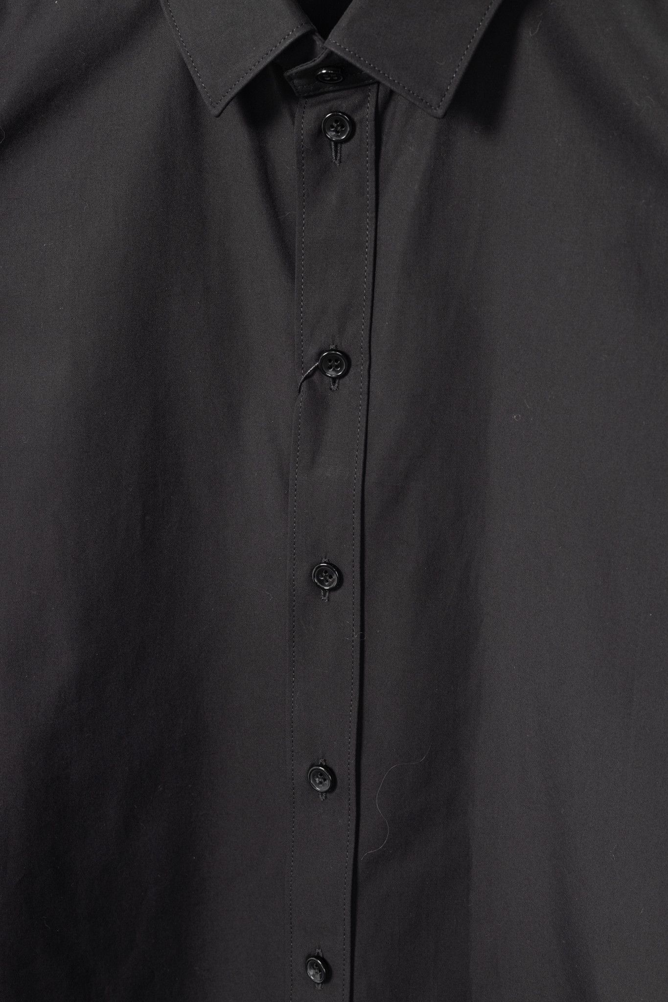Saint Laurent Paris Saint Laurent Black Cotton-Poplin Buttoned Shirt Size S / US 4 / IT 40 - 7 Thumbnail