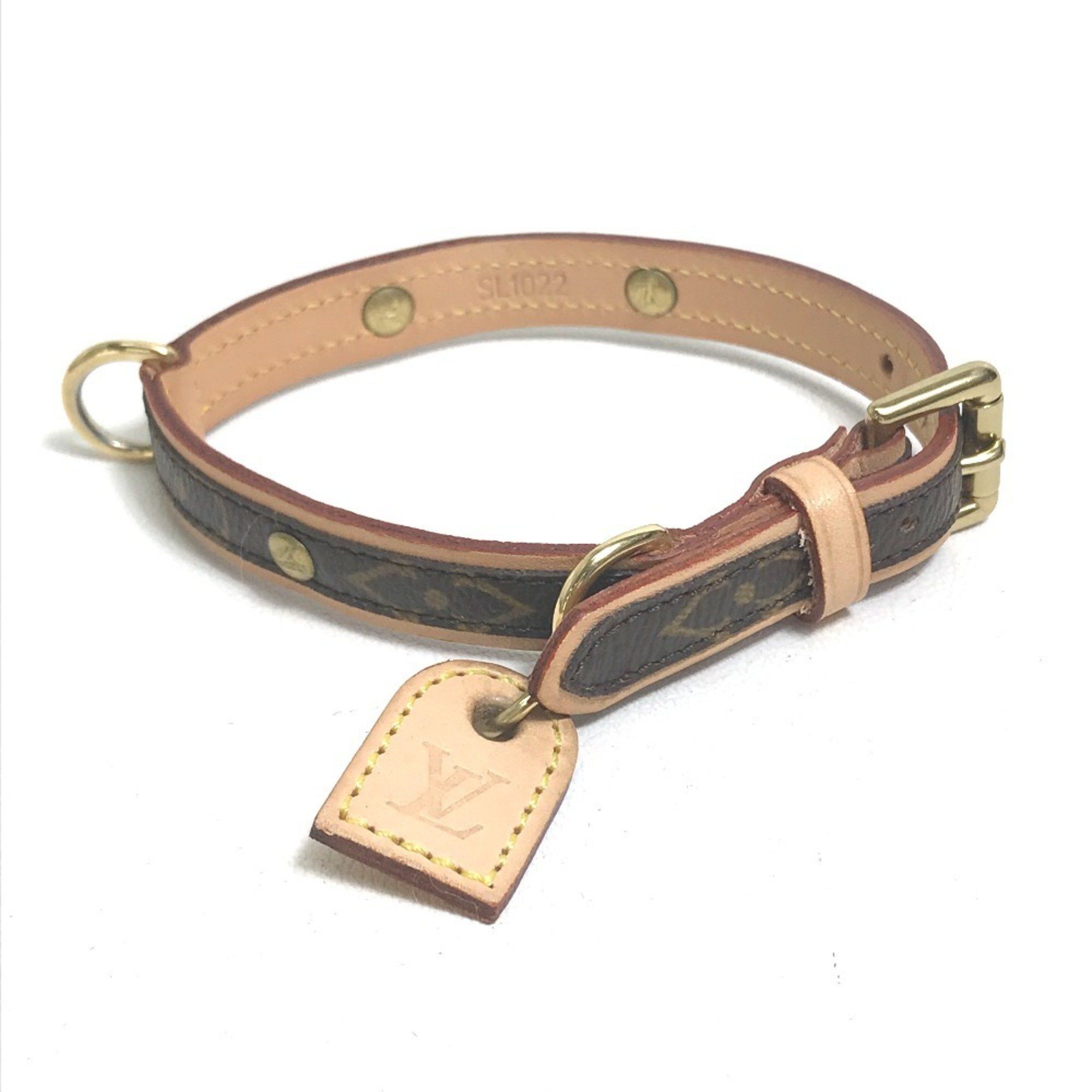 LOUIS VUITTON M58072 Monogram Collier Baxter PM Small Dog Collar Canvas Women's Brown