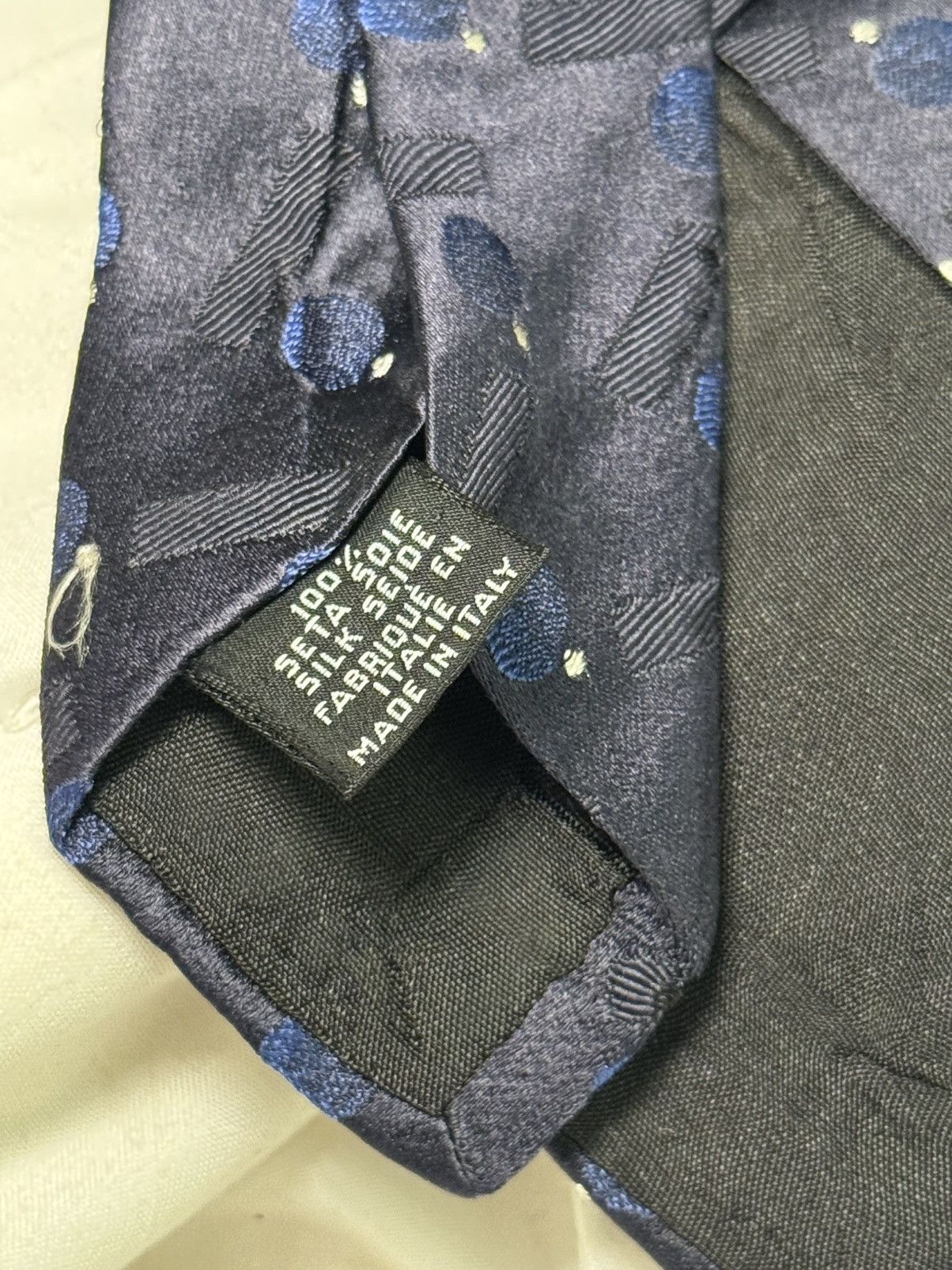 Hugo Boss BOSS Hugo Boss Navy Blue Polka Dot Patterned Tie Size ONE SIZE - 5 Thumbnail