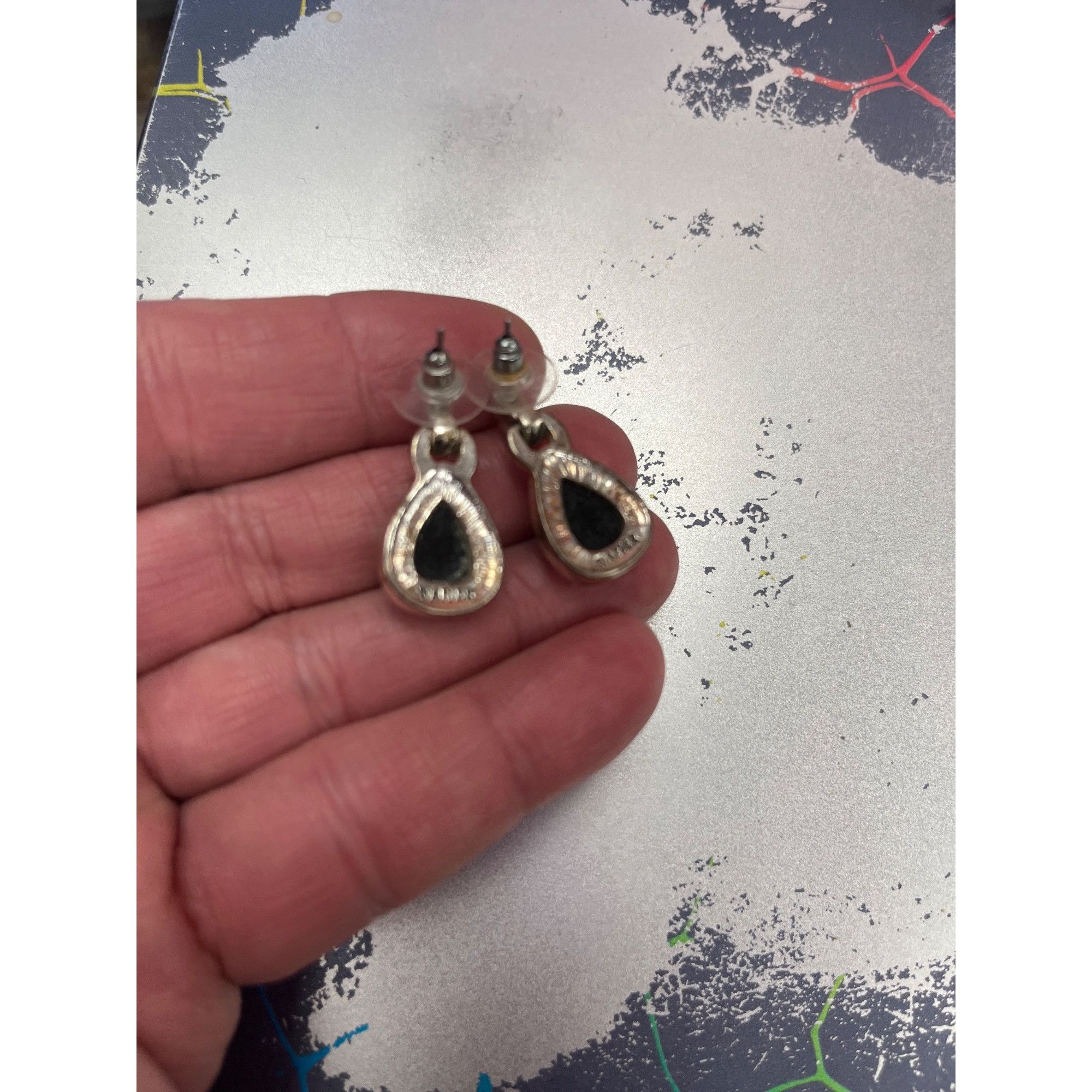 Other Napier VTG black tear drop stone dtuded earrings SKU 9848 Size ONE SIZE - 7 Thumbnail