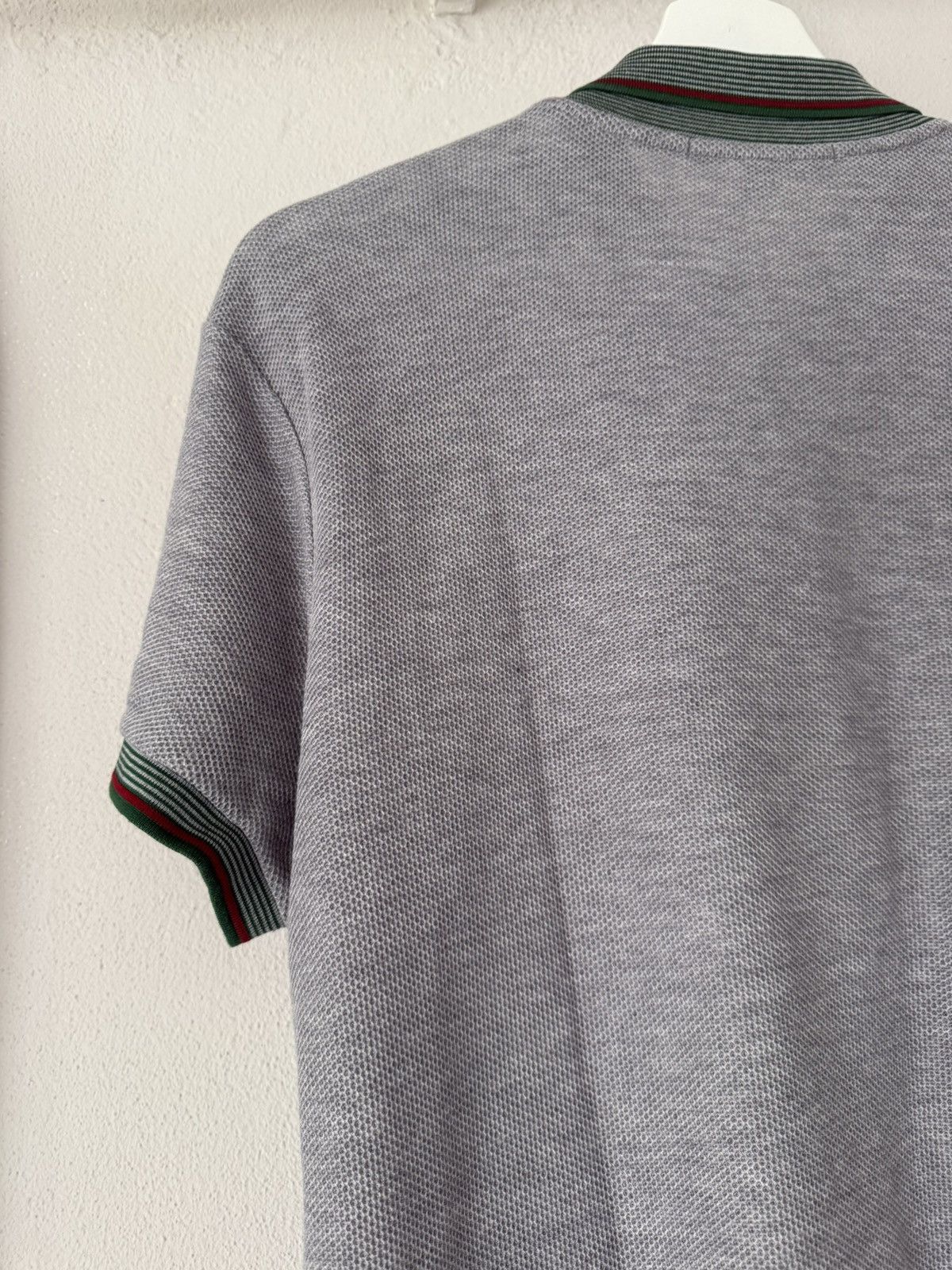 Gucci Grey Polo with Web Stripe Trim Size US L / EU 52-54 / 3 - 9 Thumbnail