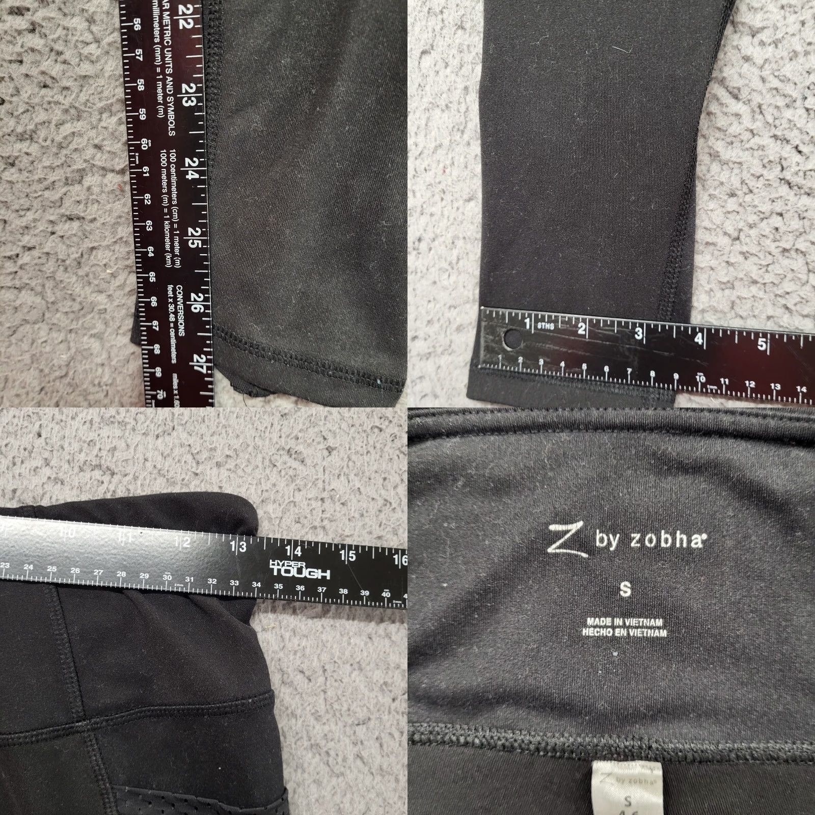 Vintage Z By Zella Joggers Womens Small Velour Sweatpants Black EUC! Casual Pants Athletic Jogger 4-6 S Zip Pockets Elastic Waist Size 28" / US 6 / IT 42 - 8 Thumbnail