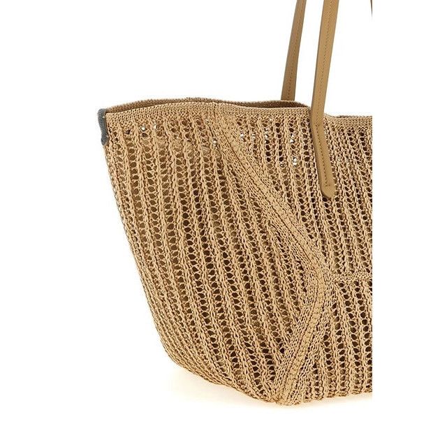 Brunello Cucinelli BRUNELLO CUCINELLI BC Duo Large Raffia Beige Tote Bag New Size ONE SIZE - 3 Thumbnail