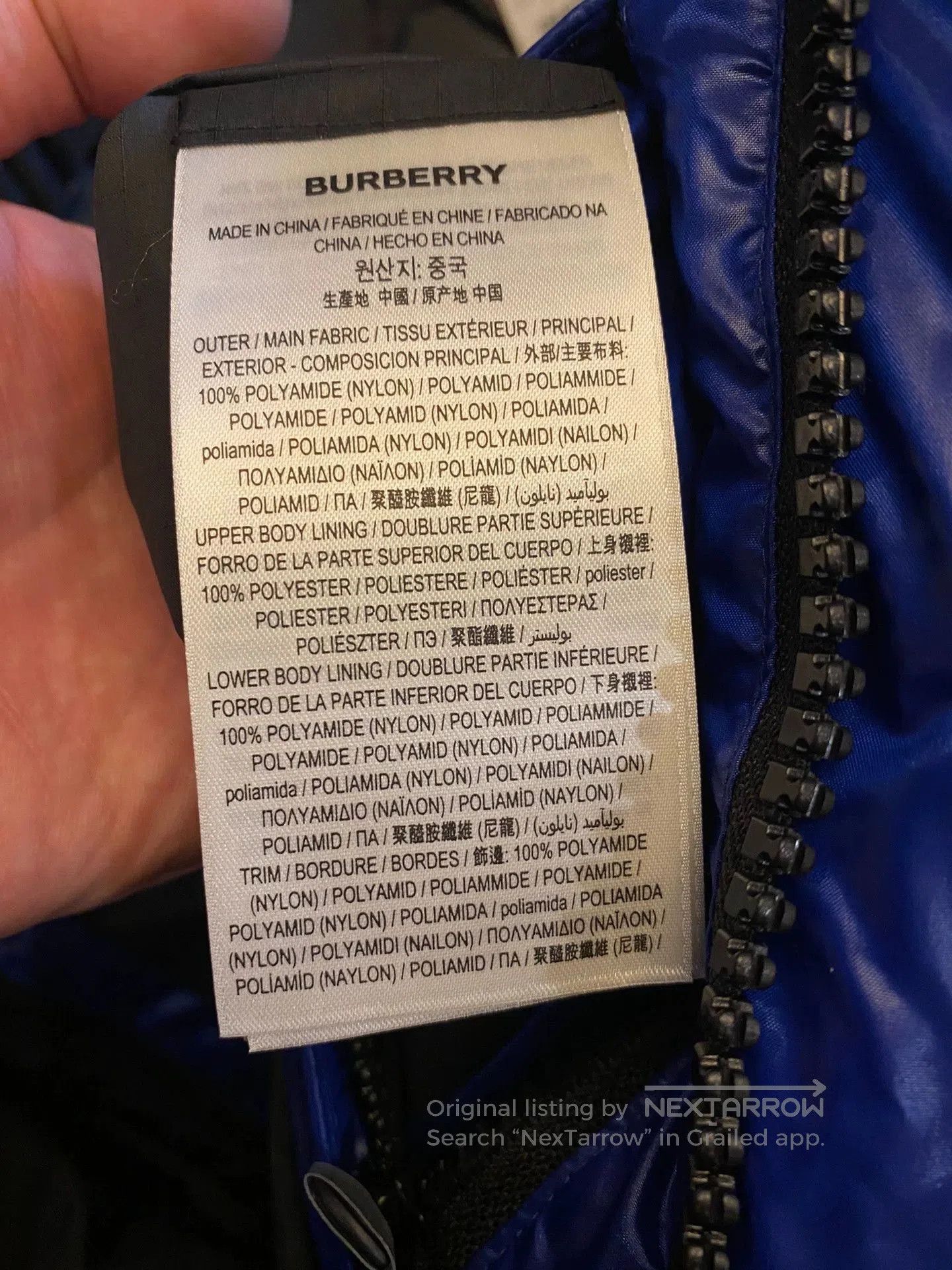 Burberry Blue Puffer Jacket with Hood, Size M. Size US M / EU 48-50 / 2 - 7 Thumbnail
