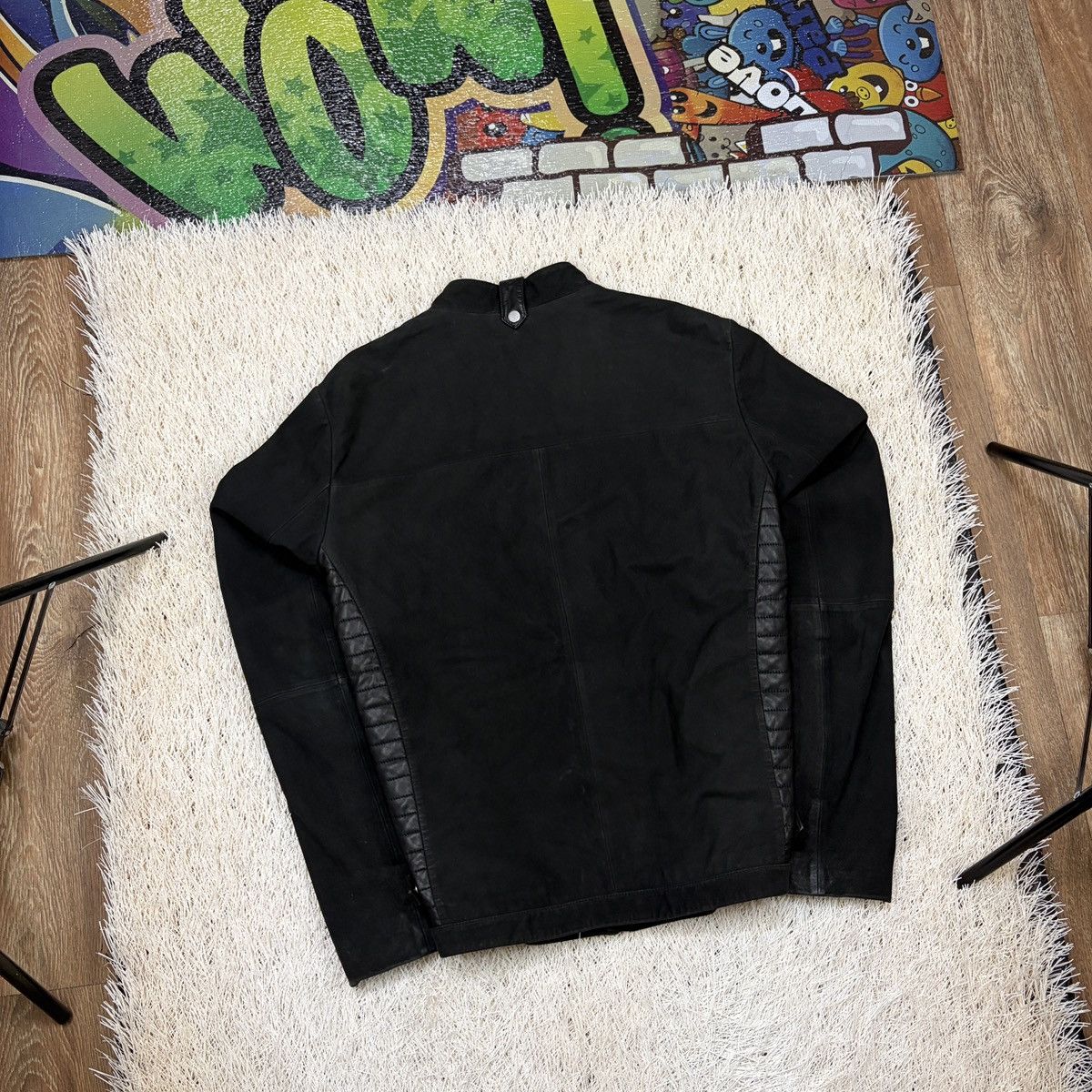 Hugo Boss HUGO BOSS Lordi Lamb Leather Jacket Men’s Black Biker Racer Size US XXL / EU 58 / 5 - 2 Thumbnail