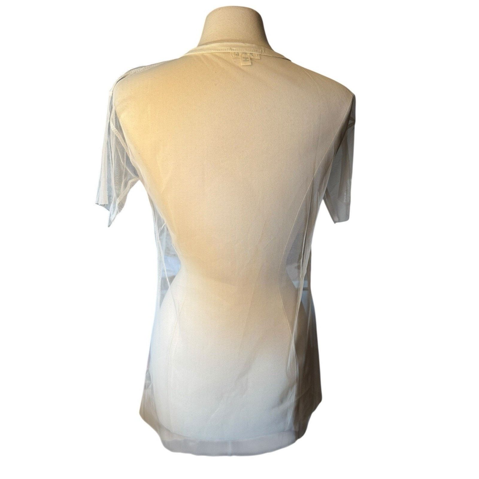 Anthropologie POL NEW Anthropologie Embroidered White Mesh Top Sheer Size S / US 4 / IT 40 - 7 Thumbnail