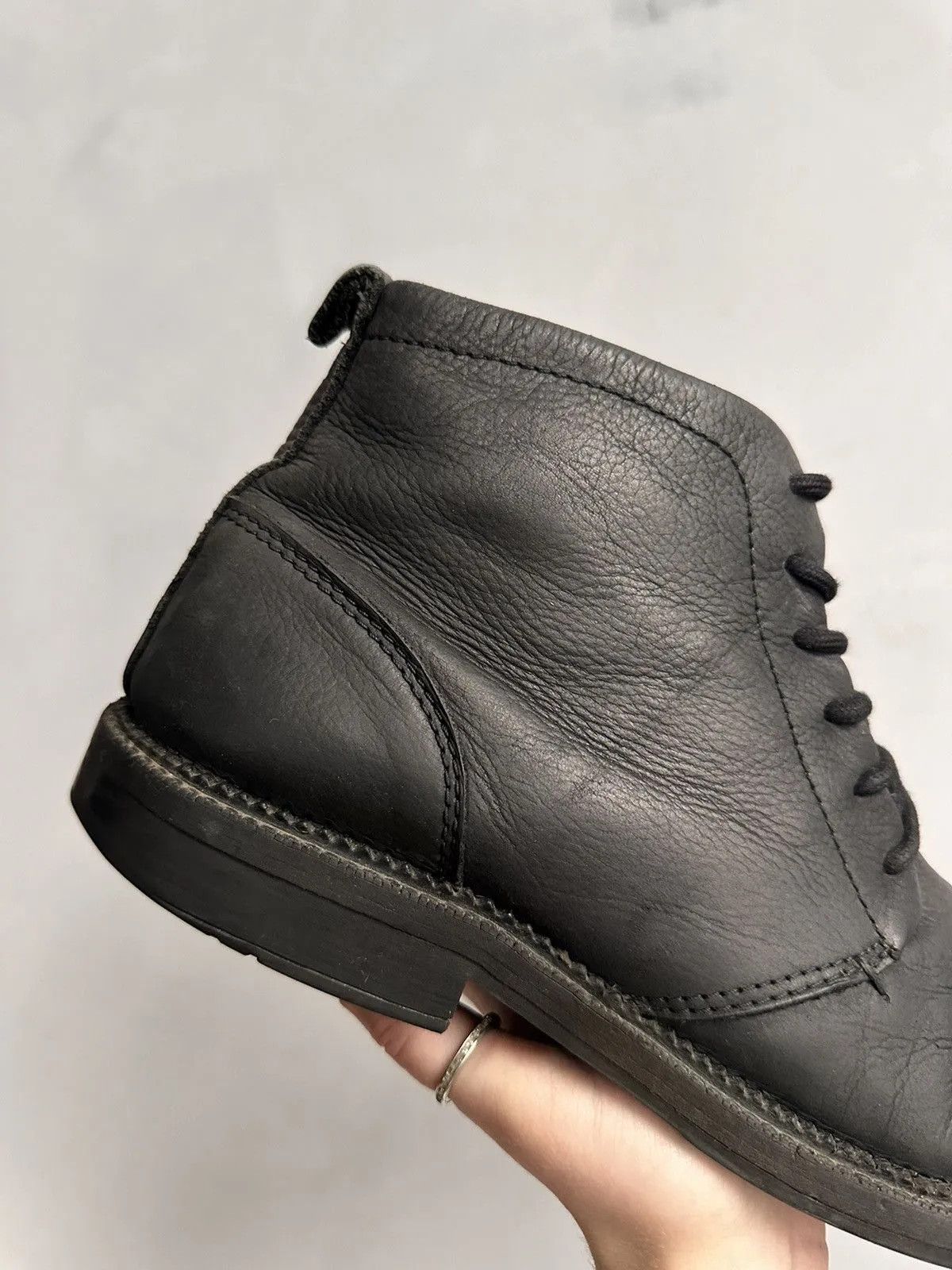 Vintage Leather vintage low-top boots lace-up MoMA classic style Size US 12 / EU 45 - 4 Thumbnail