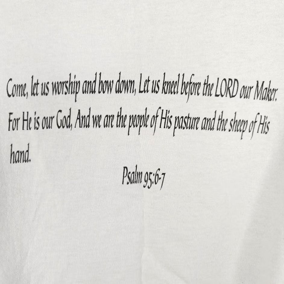 Fruit Of The Loom VINTAGE Christian T Shirt Mens Size Medium White Bible Verse Jesus Tee Running Shirt Size US M / EU 48-50 / 2 - 6 Thumbnail