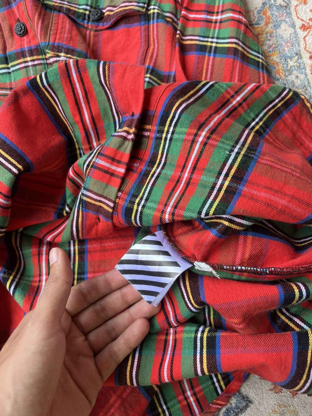 Off-White Off-White Spray Paint Flannel Shirt Size US XS / EU 42 / 0 - 5 Thumbnail