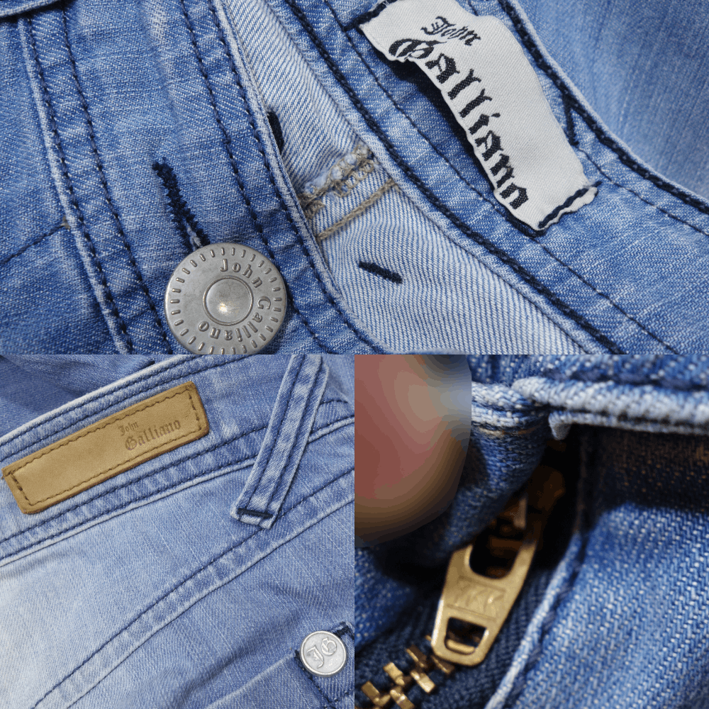 John Galliano 90S Double Layered Y2K Baggy Jeans Vintage Size 30" / US 8 / IT 44 - 7 Thumbnail