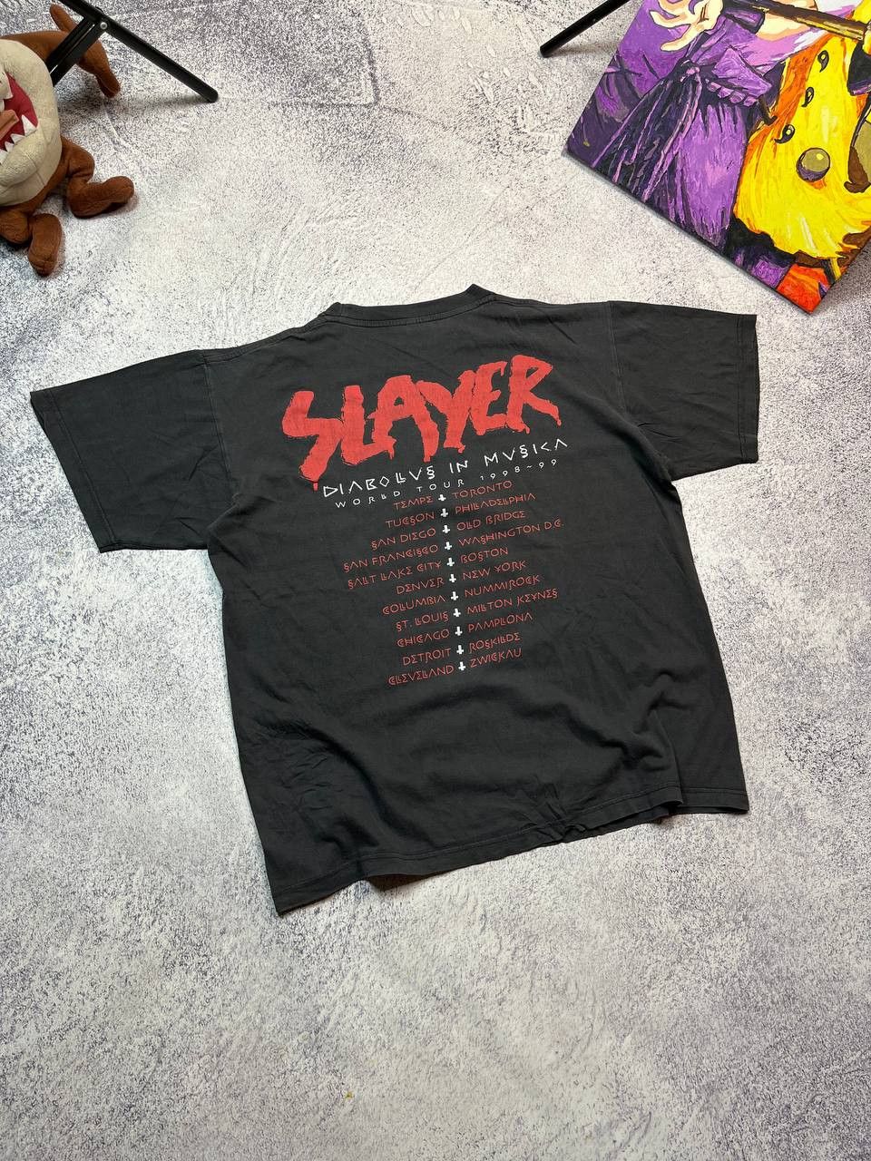 Vintage Vtg 1998 Slayer Diabolus in Musica T-Shirt Travis Scott Size US L / EU 52-54 / 3 - 3 Thumbnail