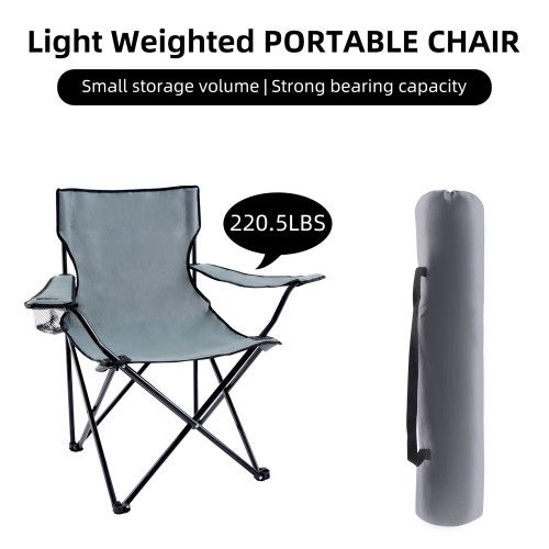 Designer × Homemade YSSOA Portable Folding Grey Camping Chair, 1-Pack Size US L / EU 52-54 / 3 - 5 Thumbnail