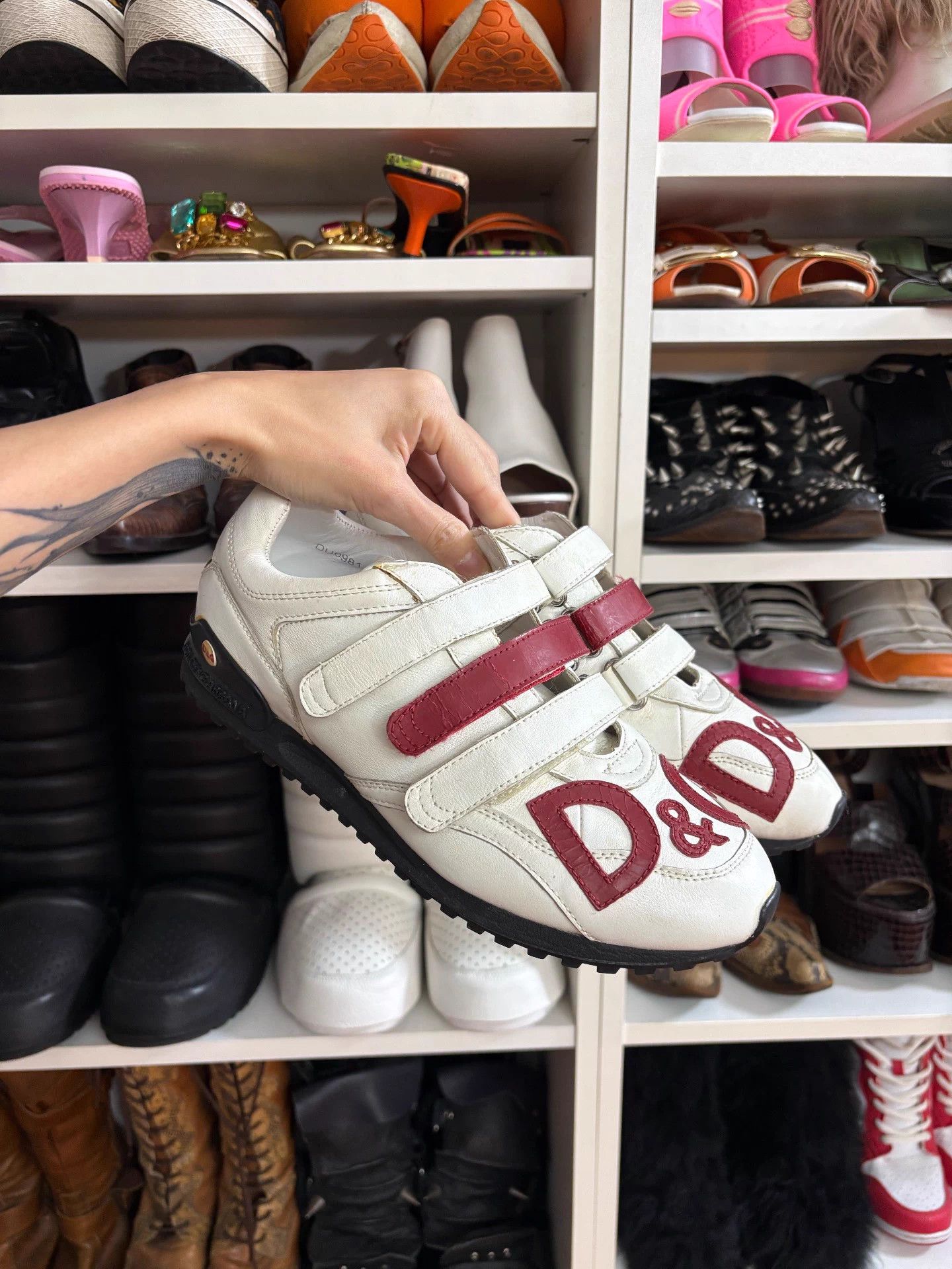 Dolce & Gabbana D&G Vintage Velcro Sneakers 39 (Fits 38) Size US 8 / IT 38 - 5 Thumbnail