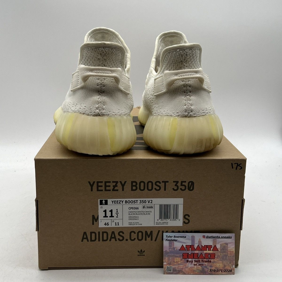 Adidas Yeezy boost 350 cream white triple white Size US 11.5 / EU 44-45 - 3 Thumbnail