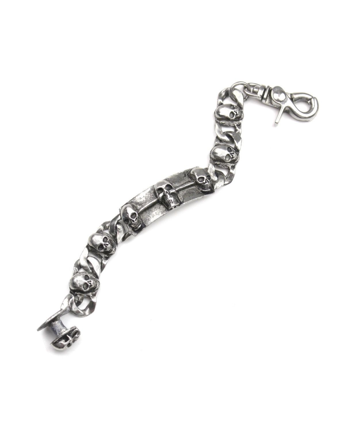 Hysteric Glamour 2000S JAPANESE MADE DARK METAL SKULL CURB BRACELET Size ONE SIZE - 1 Thumbnail