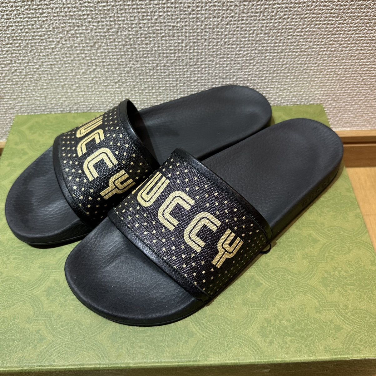 Gucci GUCCI slide sandal GUCCY SEGA logo font black 10 used Size US 10 / EU 43 - 6 Thumbnail