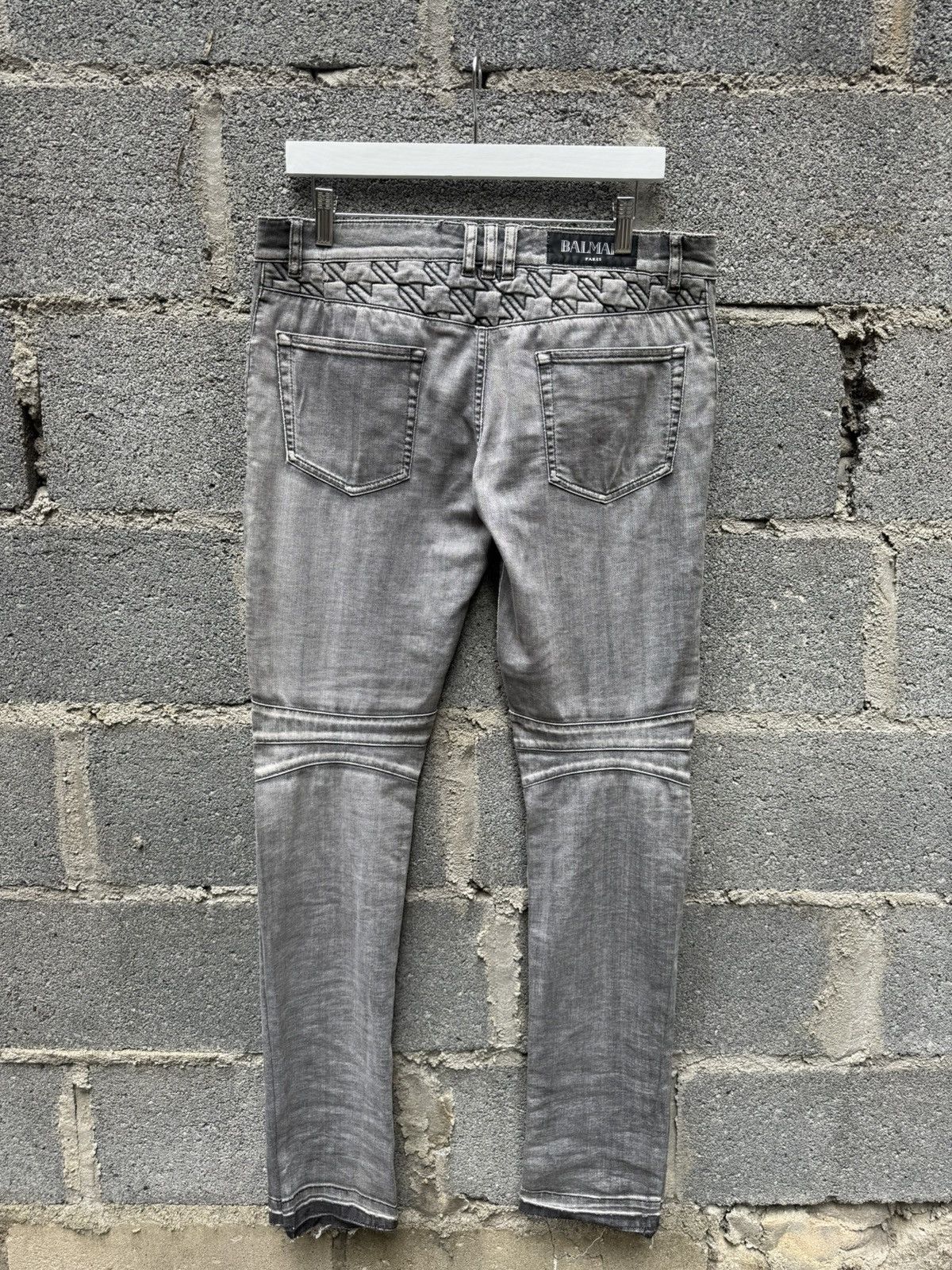 Balmain Balmain Houndstooth Biker Denim Size US 30 / EU 46 - 2 Thumbnail