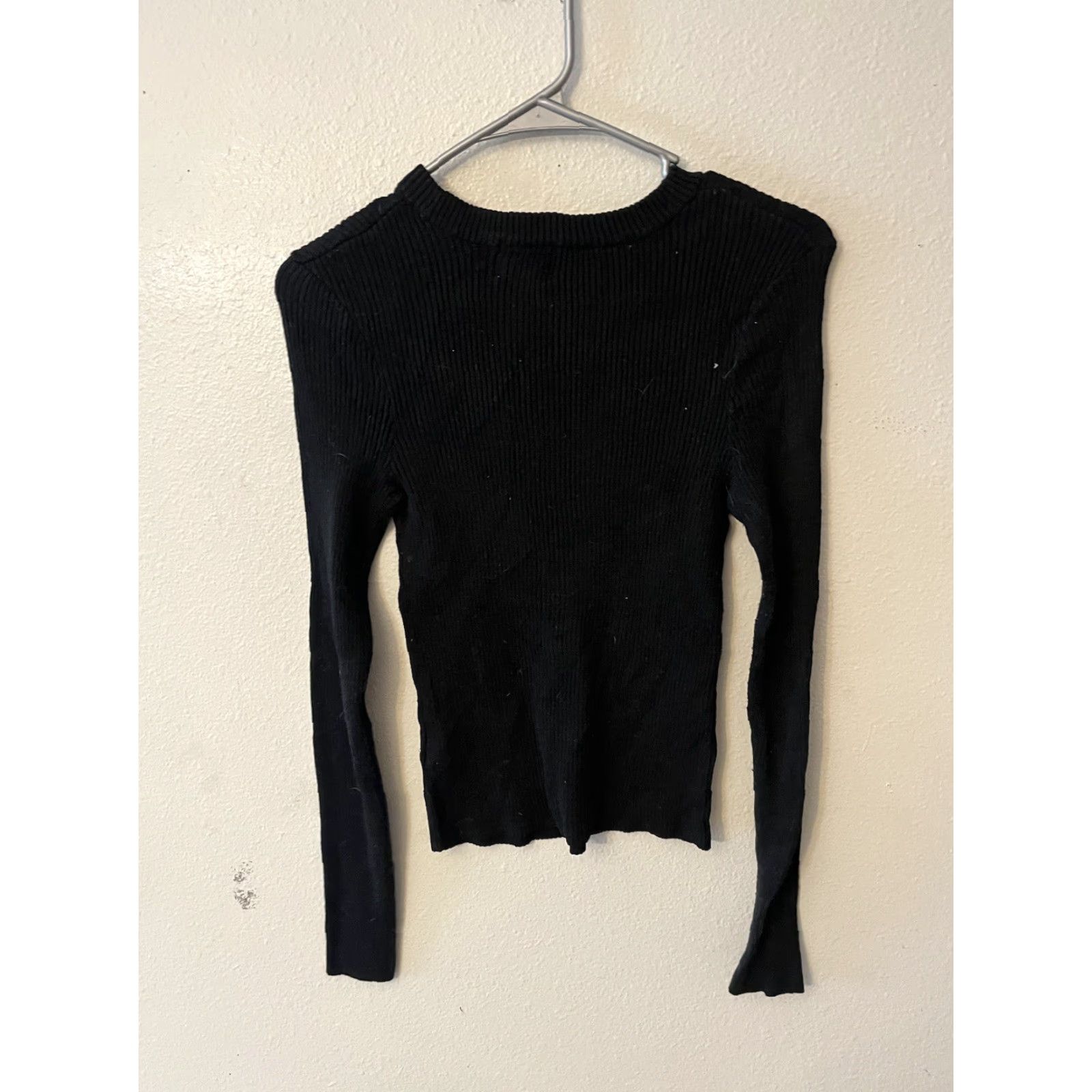 H&M H&M Womens Pullover Sweater Black Long Sleeve Crew Neck Medium Cotton Blend Size M / US 6-8 / IT 42-44 - 2 Thumbnail