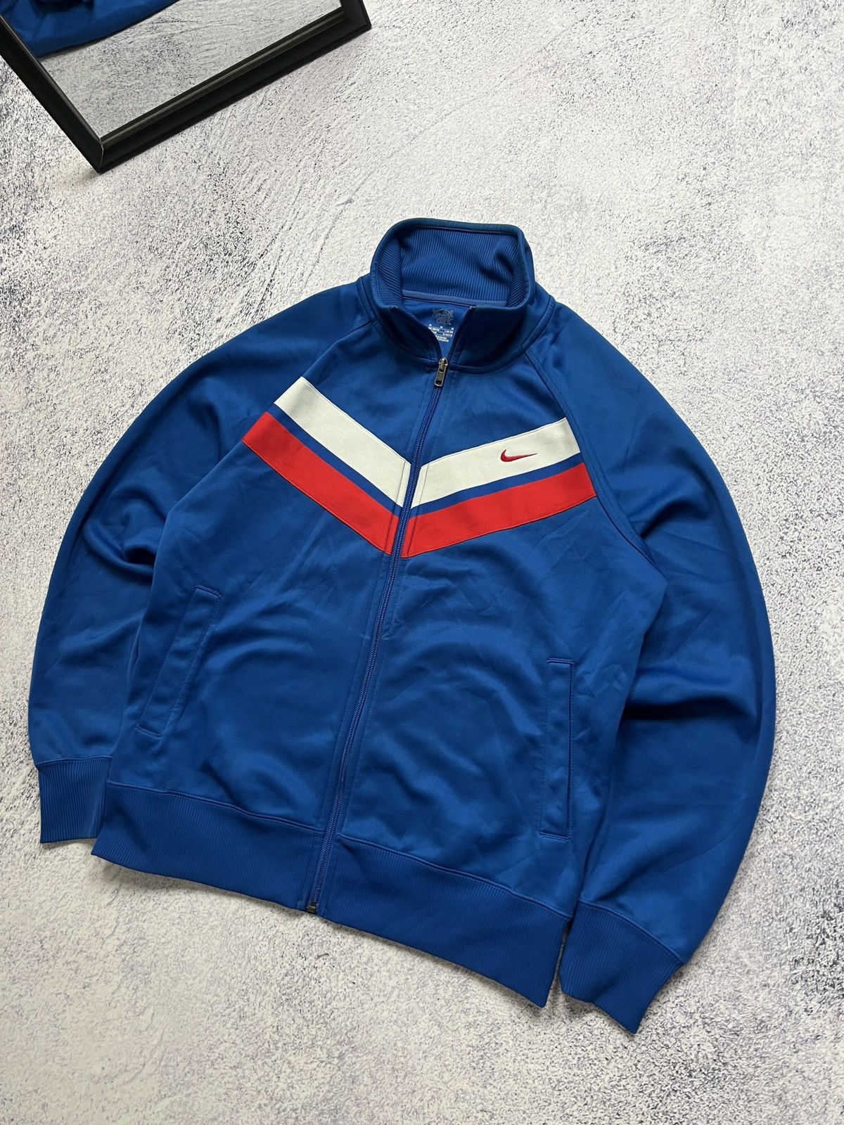Nike × Vintage 00s Nike Vintage Mini Logo Swoosh Zip Track Jacket Size M Size US M / EU 48-50 / 2 - 3 Thumbnail
