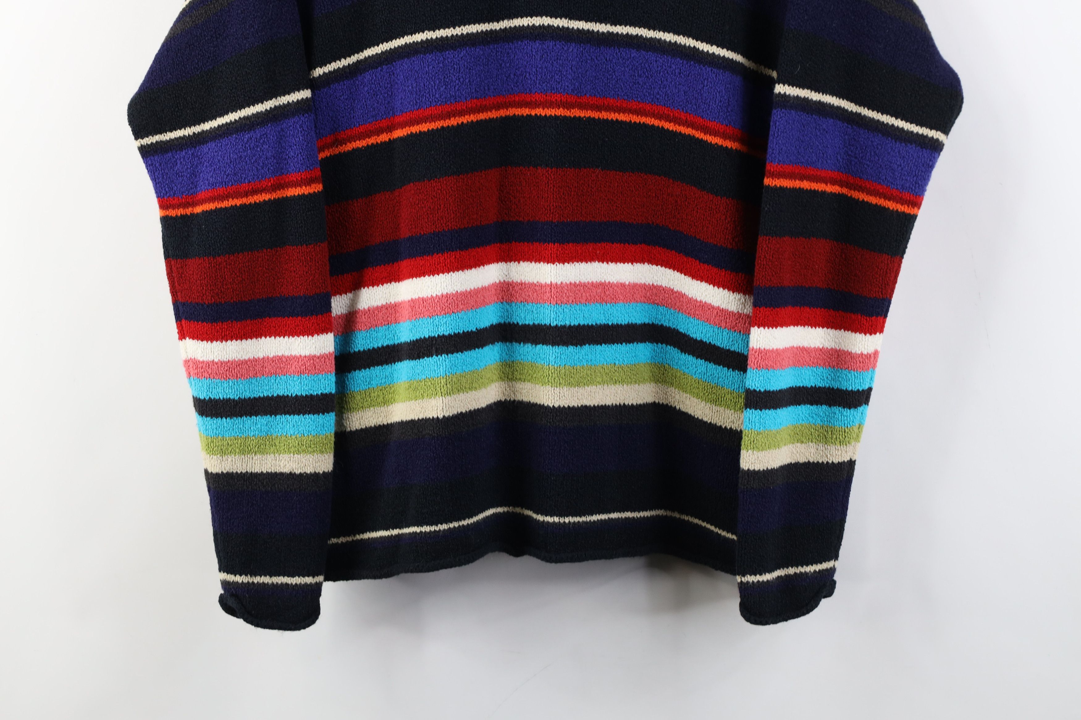 Express Vintage 90s Express Striped Marled Knit Collared Sweater Size M / US 6-8 / IT 42-44 - 3 Thumbnail