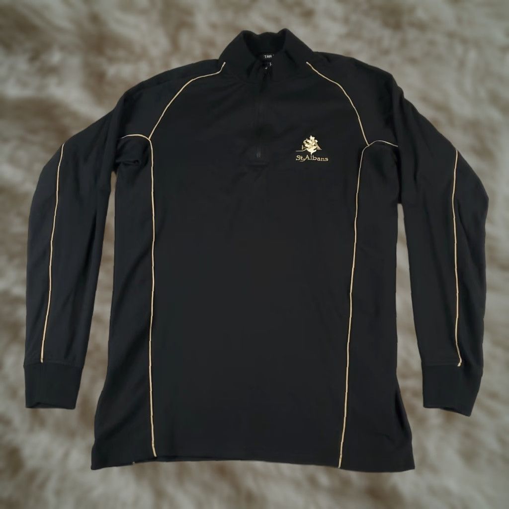 Zero Restriction Sweater Mens Medium Black 1/4 Zip Up Pullover Sweatshirt