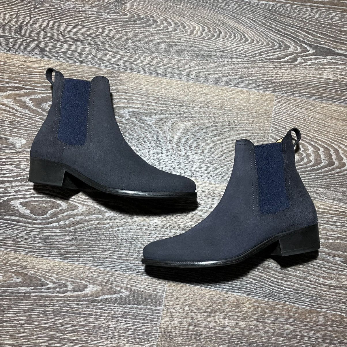 Women’s FAIRFAX&FAVOR Suede Leather Chelsea Boots Navy Blue