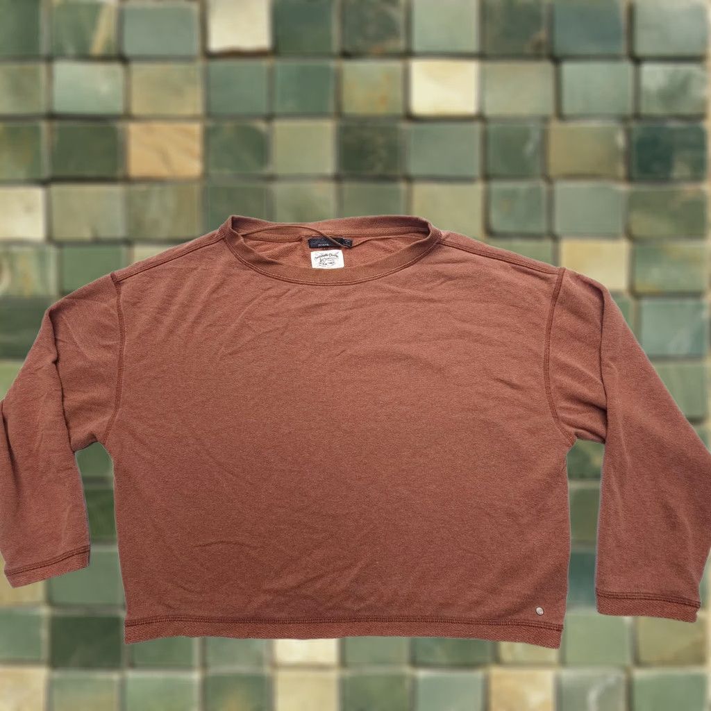 Prana VINTAGE PrAna Cozy Up Polmdale Top Sweatshirt Size Medium Hemp Crop Boxy Lounge Outdoor Size M / US 6-8 / IT 42-44 - 1 Thumbnail