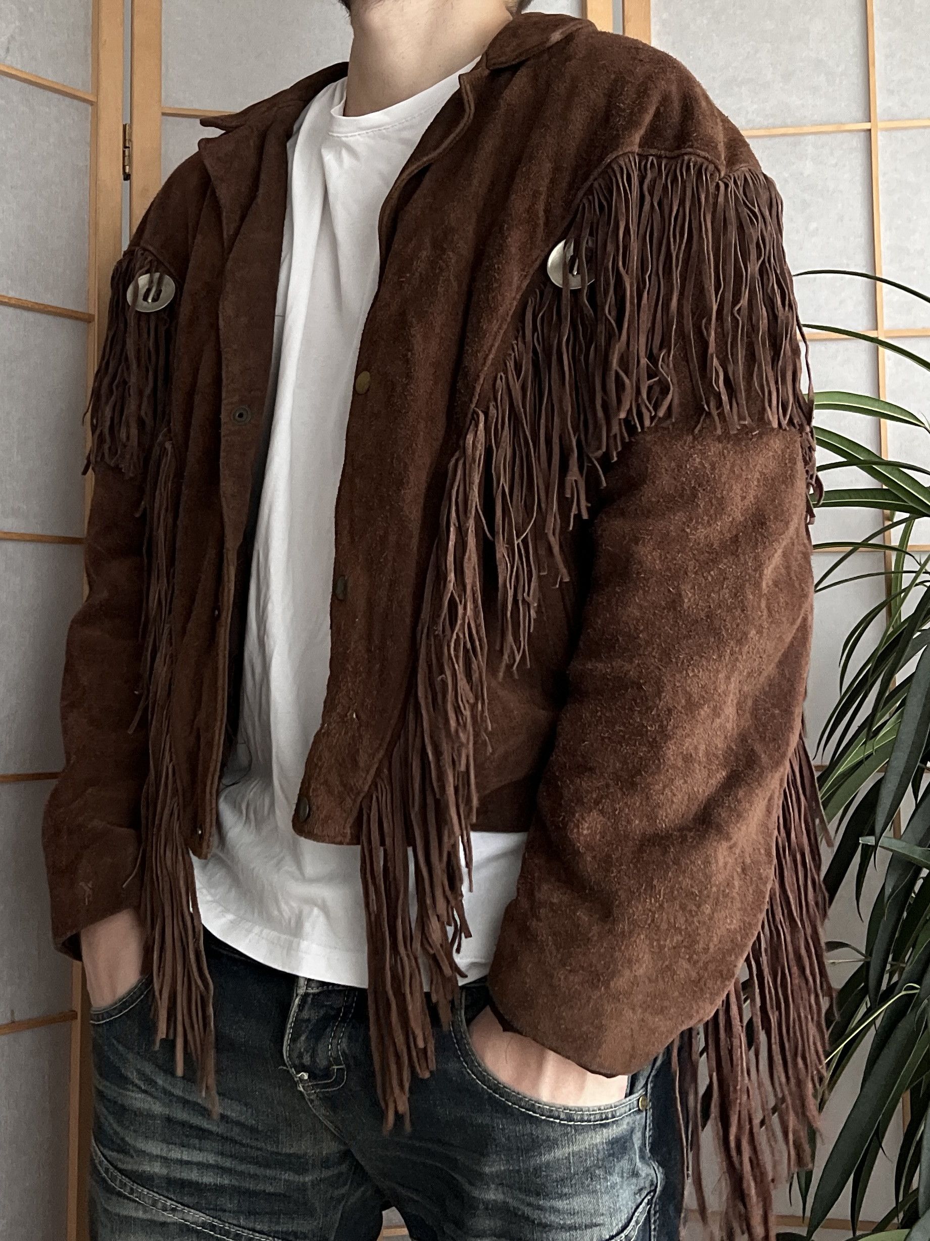 If Six Was Nine Crazy! Cowboy core vintage 90s cropped leather jacket bomber Size US L / EU 52-54 / 3 - 22 Thumbnail