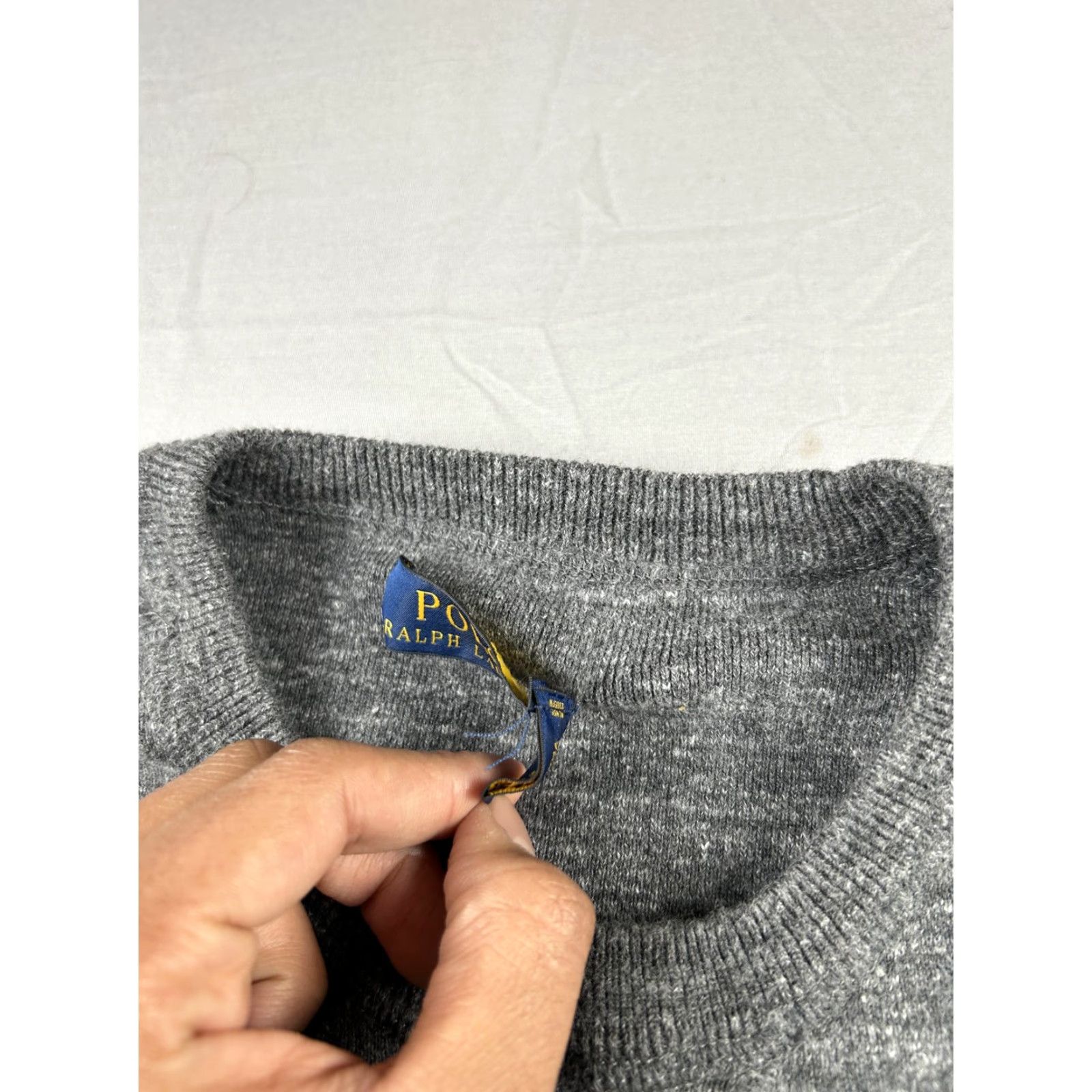 Polo Ralph Lauren VINTAGE Polo Ralph Lauren Sweater Mens XL Heather Gray Knit Crewneck Pullover Pony Logo Size US XL / EU 56 / 4 - 6 Thumbnail