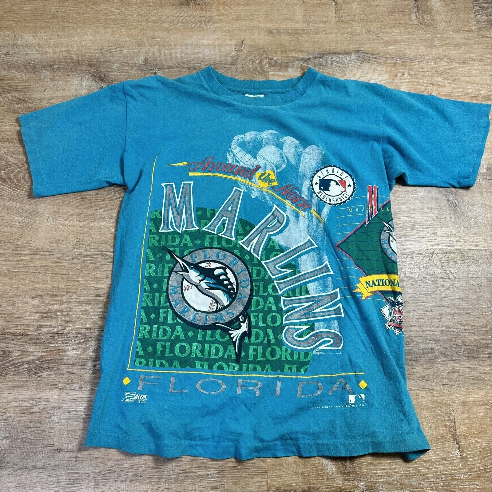 Salem Sportswear Vintage 1992 Miami Marlins 1992 MLB T-Shirt Salem Large Size US L / EU 52-54 / 3 - 1 Thumbnail