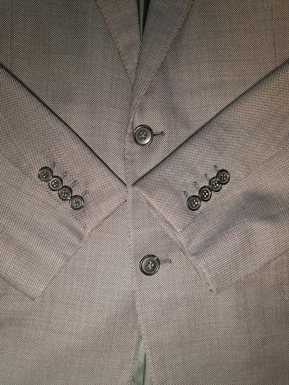 Ermenegildo Zegna Ermenegildo Zegna Sport Coat Mens 44L Gray Birdseye Wool Size 44L - 6 Thumbnail