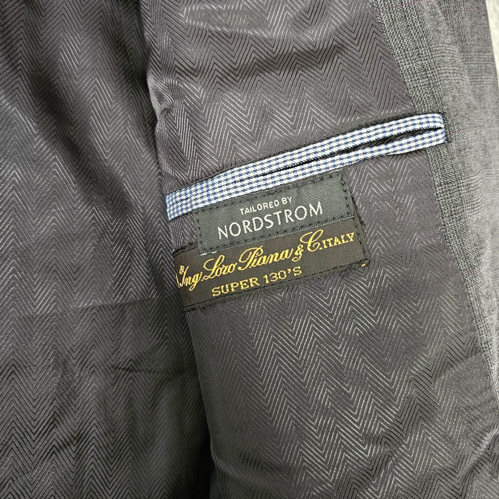 Joseph Abboud Joseph Abboud Suit Jacket Mens 40R Gray Wool Check Loro Piana Super 130s USA Size 40R - 4 Thumbnail