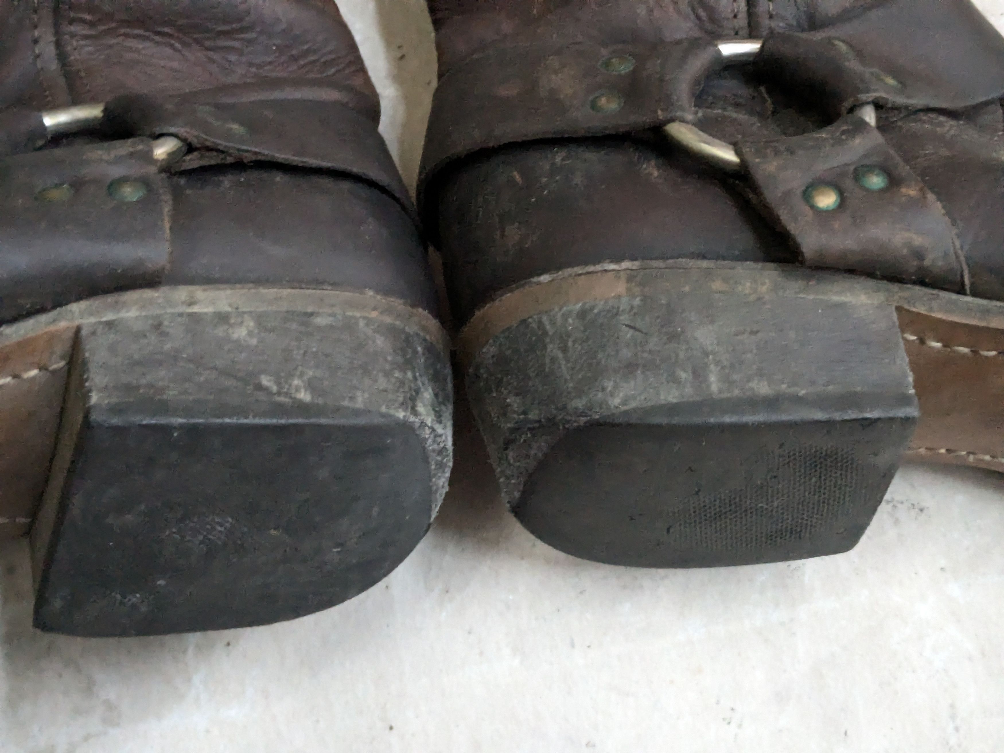 Genuine Leather Harness Boots Brown Leather 10 M Leather Buckle Size US 10 / EU 43 - 10 Thumbnail