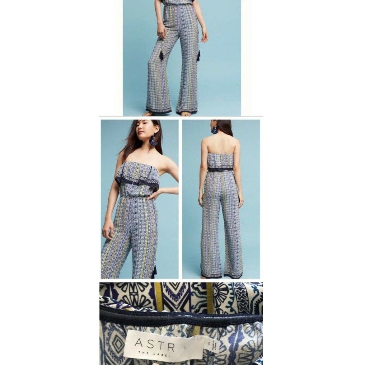 Anthropologie New Anthropologie Alara Strapless Jumpsuit by ASTR $148 Navy Size 26" / US 2 / IT 38 - 3 Thumbnail