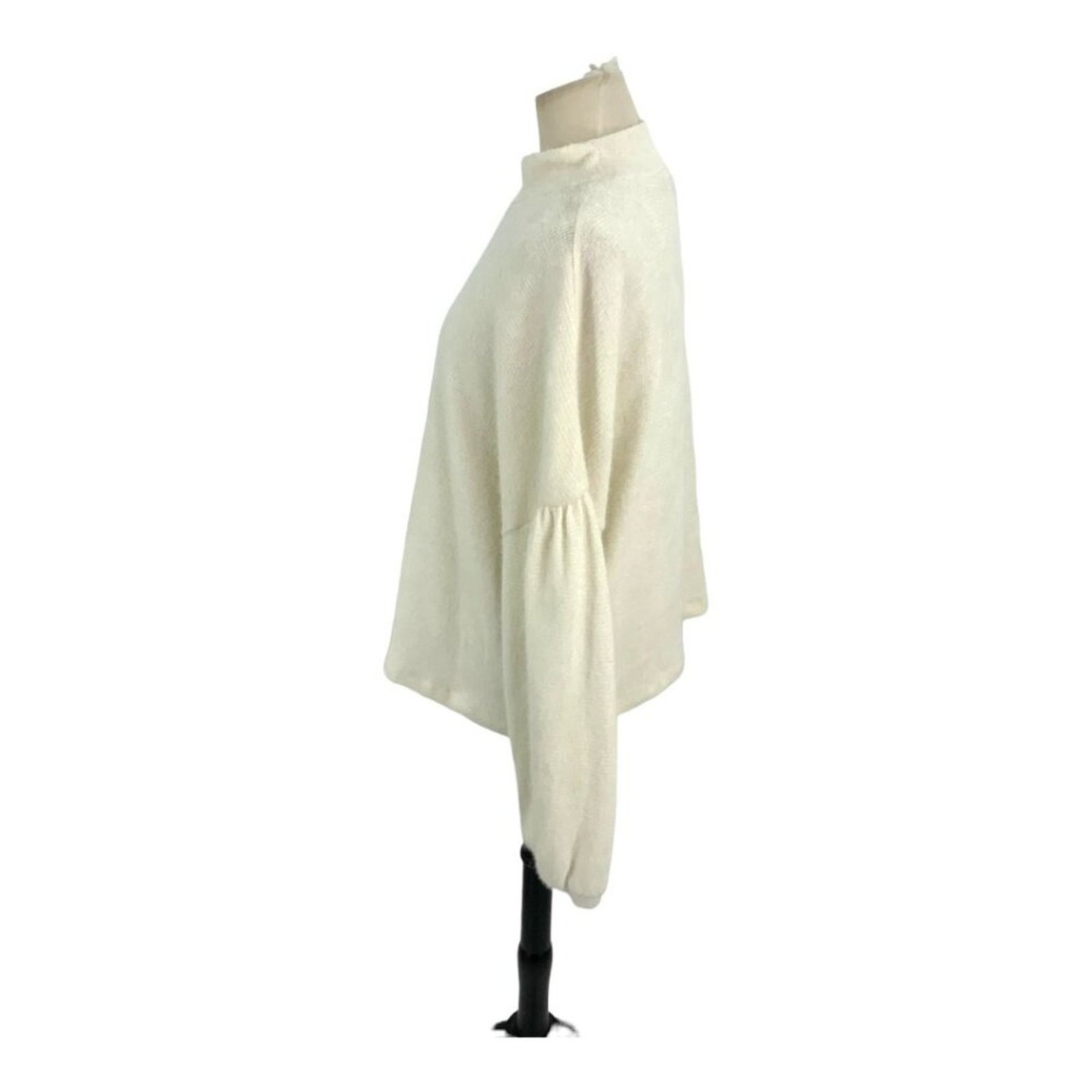 Sanctuary Sanctuary Keep Warm Mock Neck Sweater Cream XL NWT $59 MSRP Size XL / US 12-14 / IT 48-50 - 5 Thumbnail