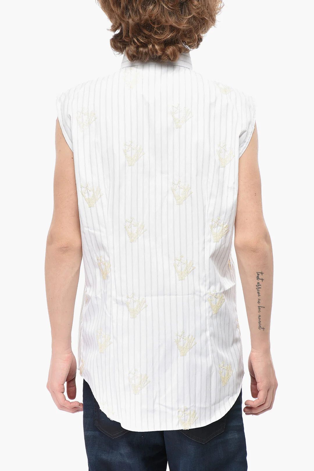 Off-White og1mm0526 Sleeveless Shirt in White Size US M / EU 48-50 / 2 - 2 Thumbnail