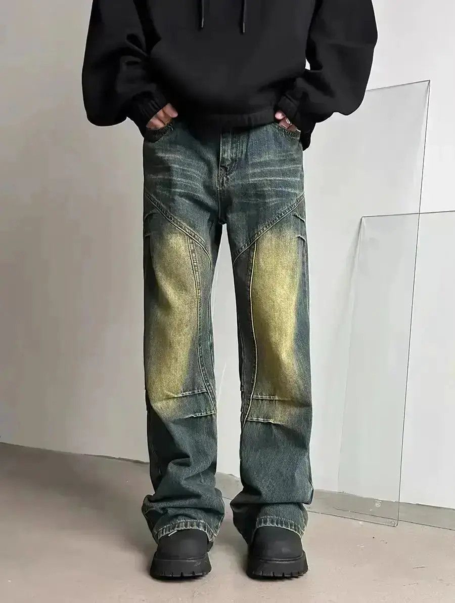 Japanese Brand Vintage loose washed pleated bootcut jeans Size US 34 / EU 50 - 2 Thumbnail
