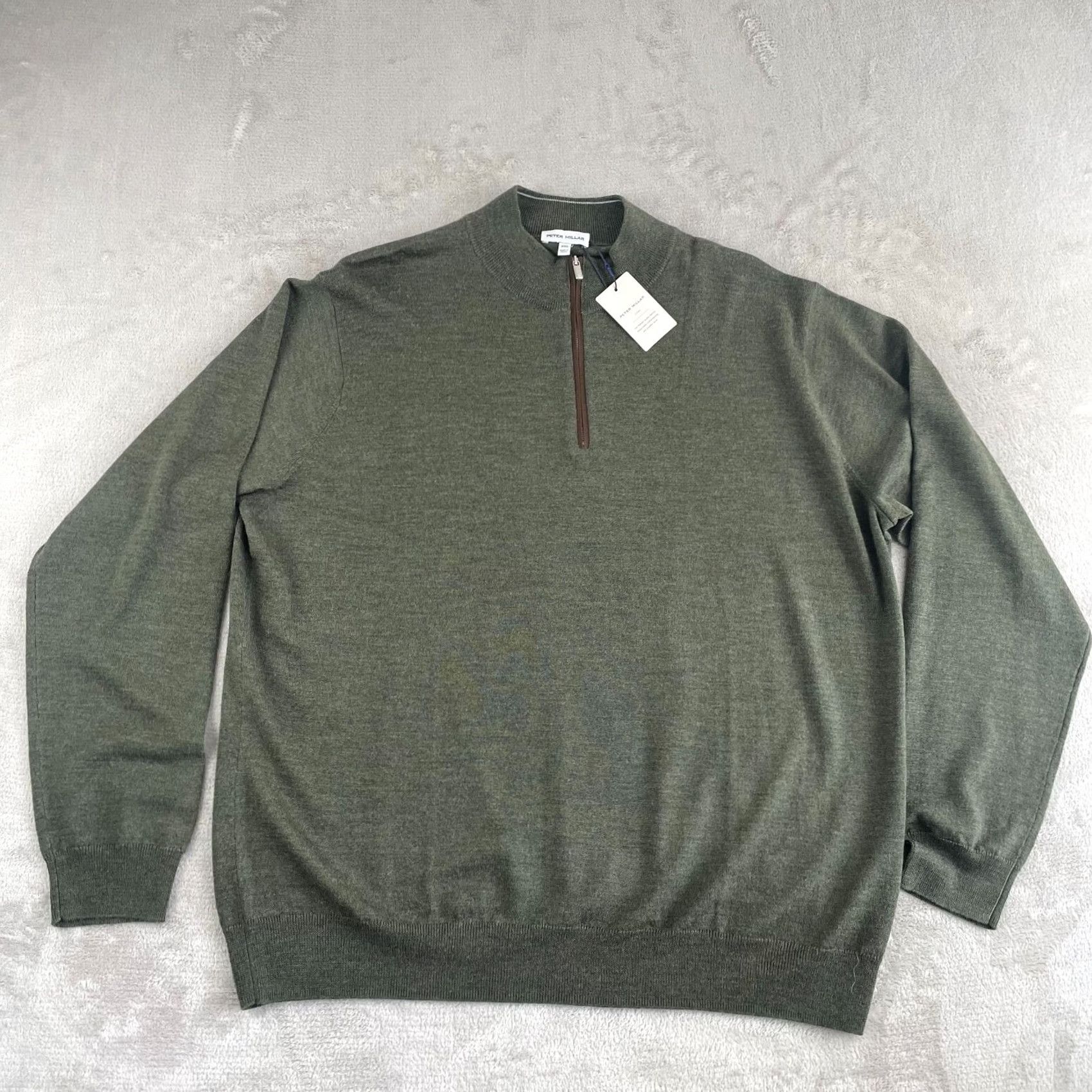 Peter Millar Peter Millar Crown Autumn Crest Suede Trim Quarter-Zip Men 2XL Green NWT 250 Size US XXL / EU 58 / 5 - 3 Thumbnail