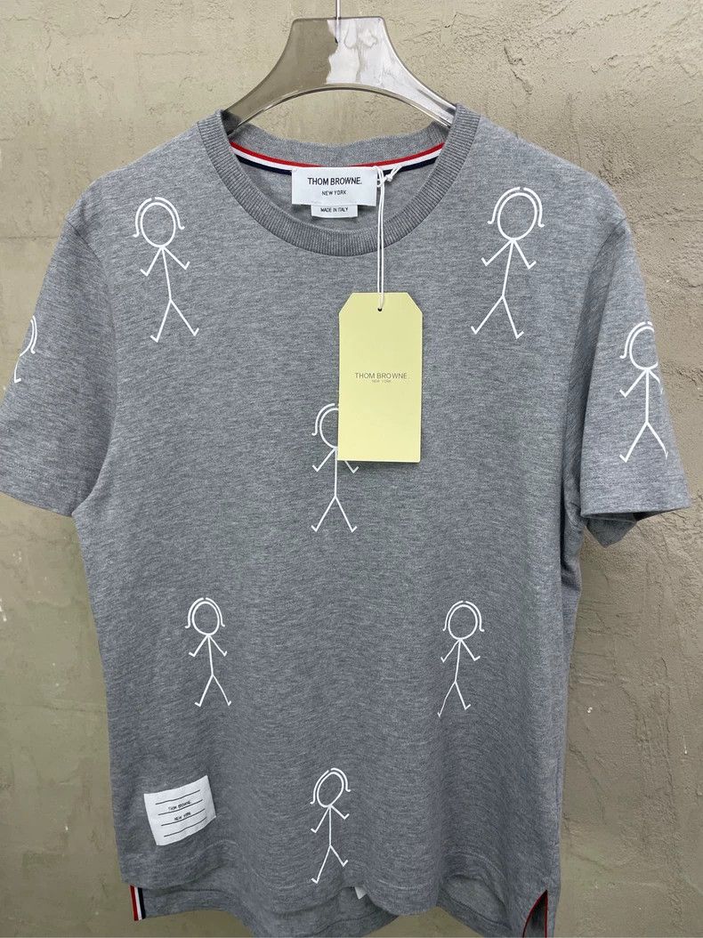 Thom Browne Thom browne Gray match line villain print short-sleeved T-s Size US XS / EU 42 / 0 - 3 Thumbnail